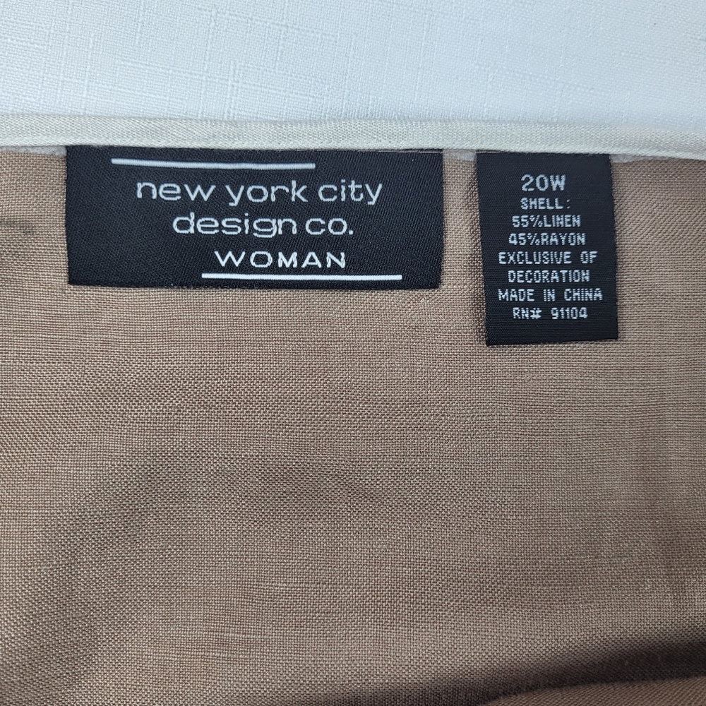 New York City Design Co Linen Blend SKIRT Womens Sz 20W Floral Beaded Embroidery - Picture 8 of 15